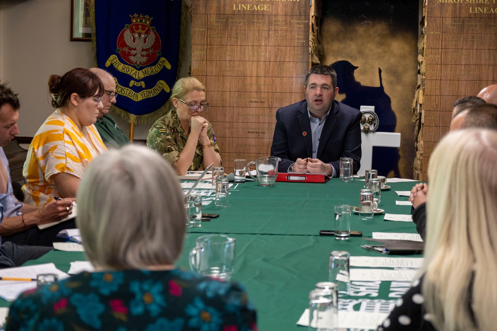 Shaun Davies, MP for Telford, hosting a Veteran Roundtable event