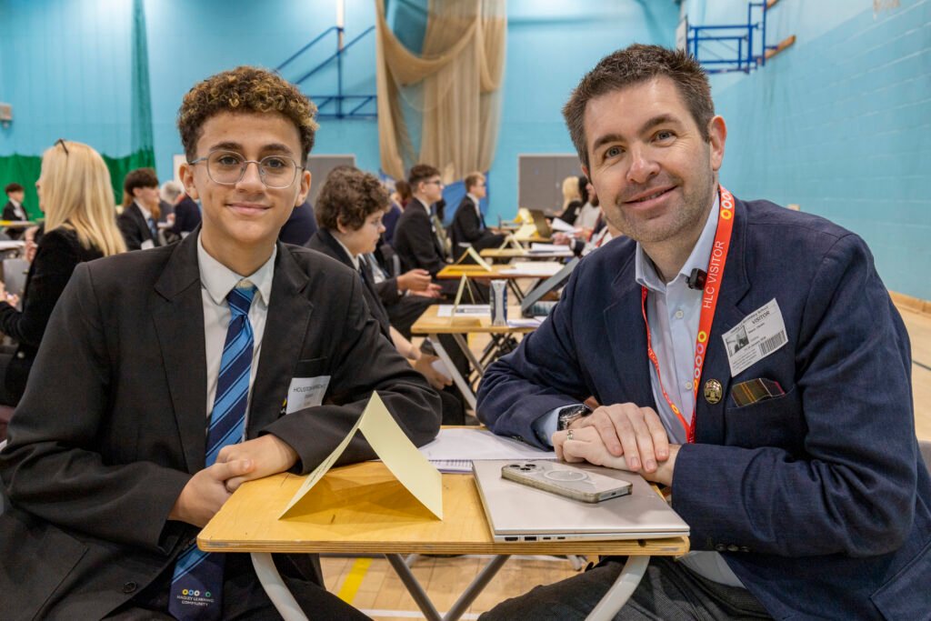 Shaun Davies MP conducting mock interviews with school students