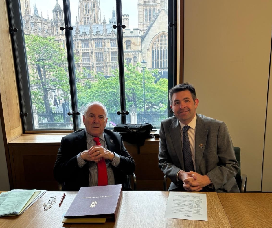 Shaun Davies MP with Rail Minister, Lord Hendy