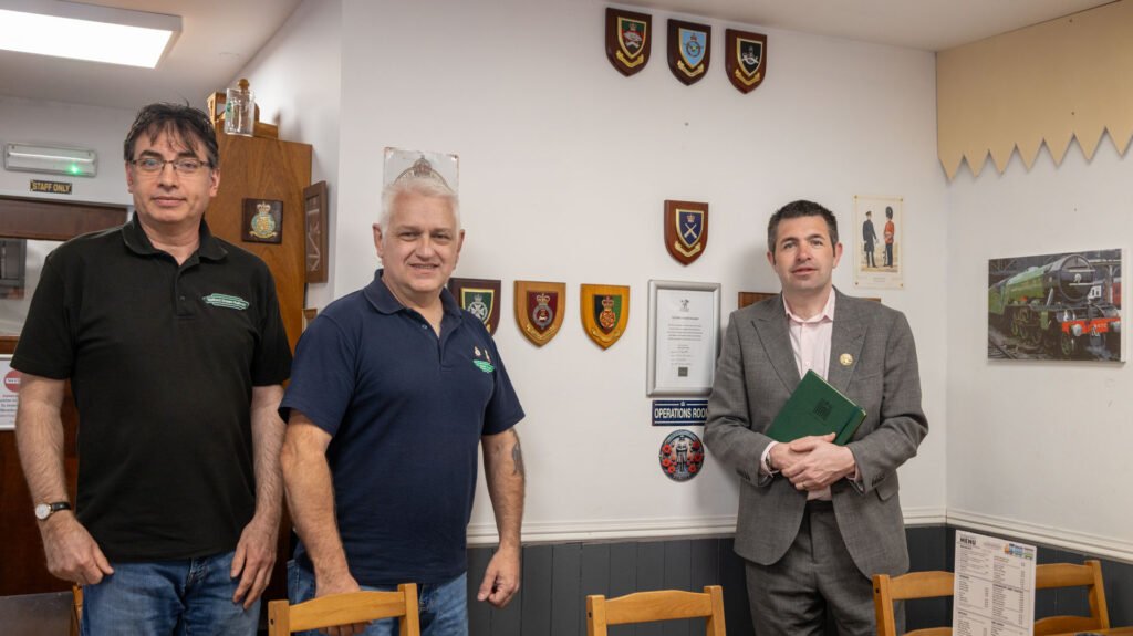 Shaun Davies MP, along with Volunteer's at Telford Steam Railway's Veteran's Coffee Morning.