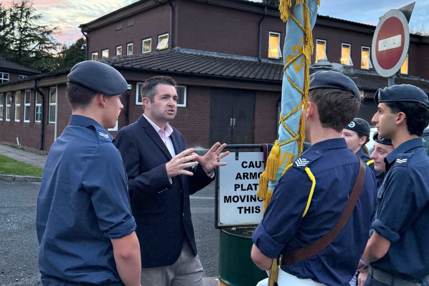 SD Air Cadets Shaun Davies MP with a group of Dawley’s Air Cadets
