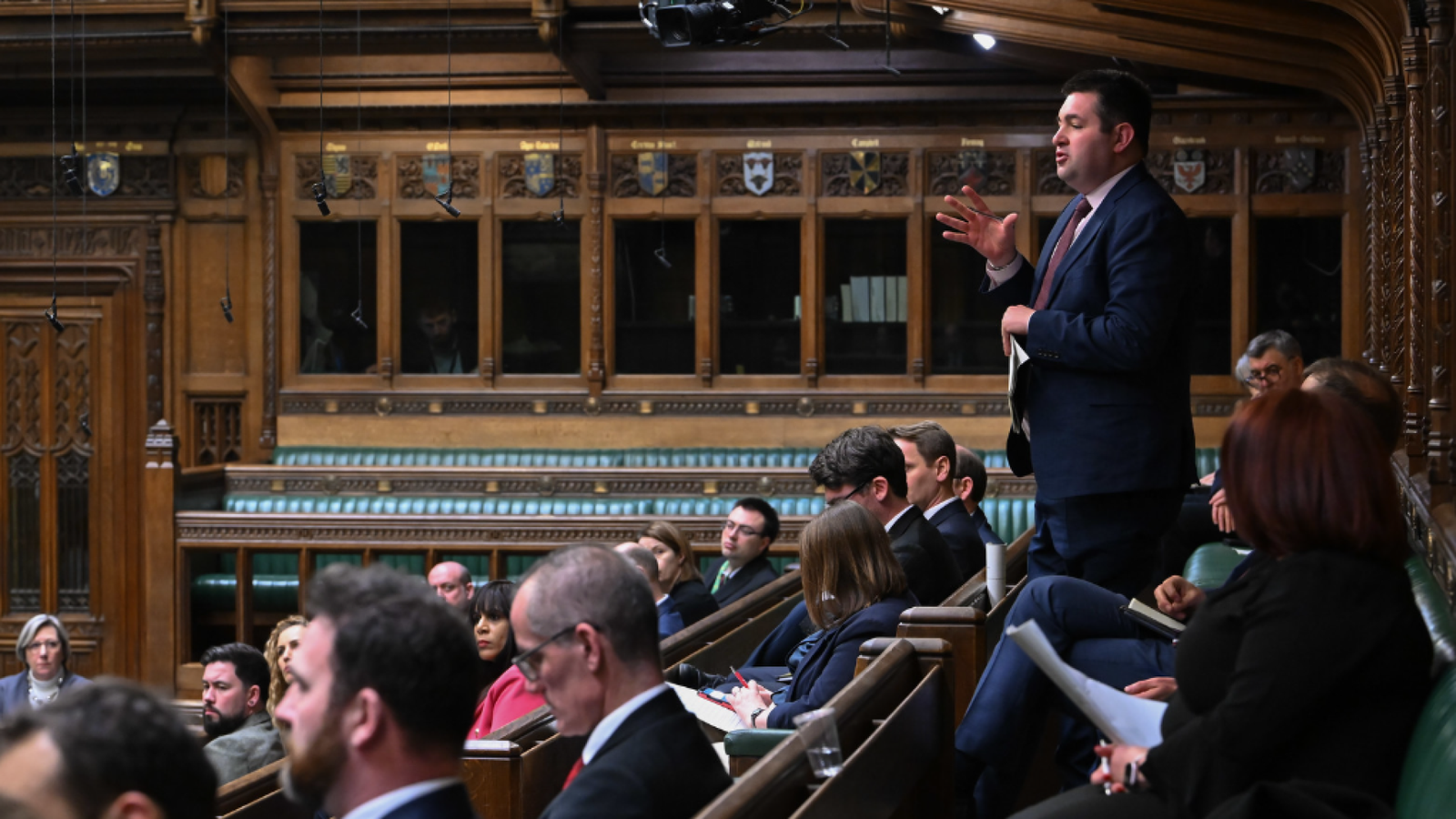 Shaun Davies MP speaking in the House of Commons chamber.