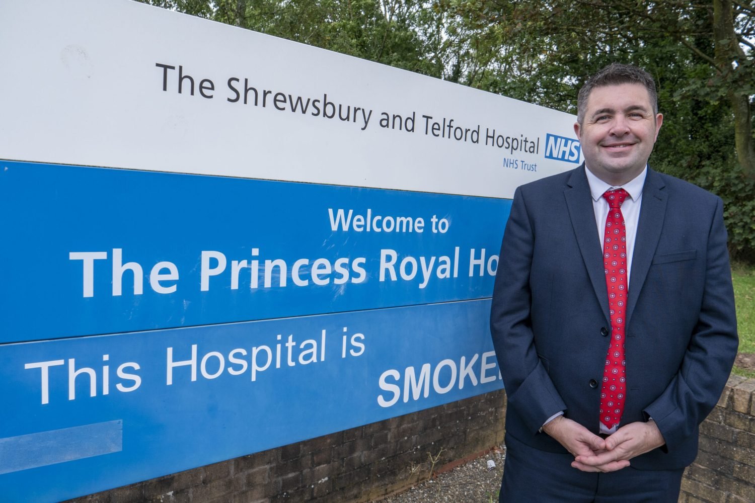 Shaun Davies - MP for Telford, outside of The Princess Royal Hospital.