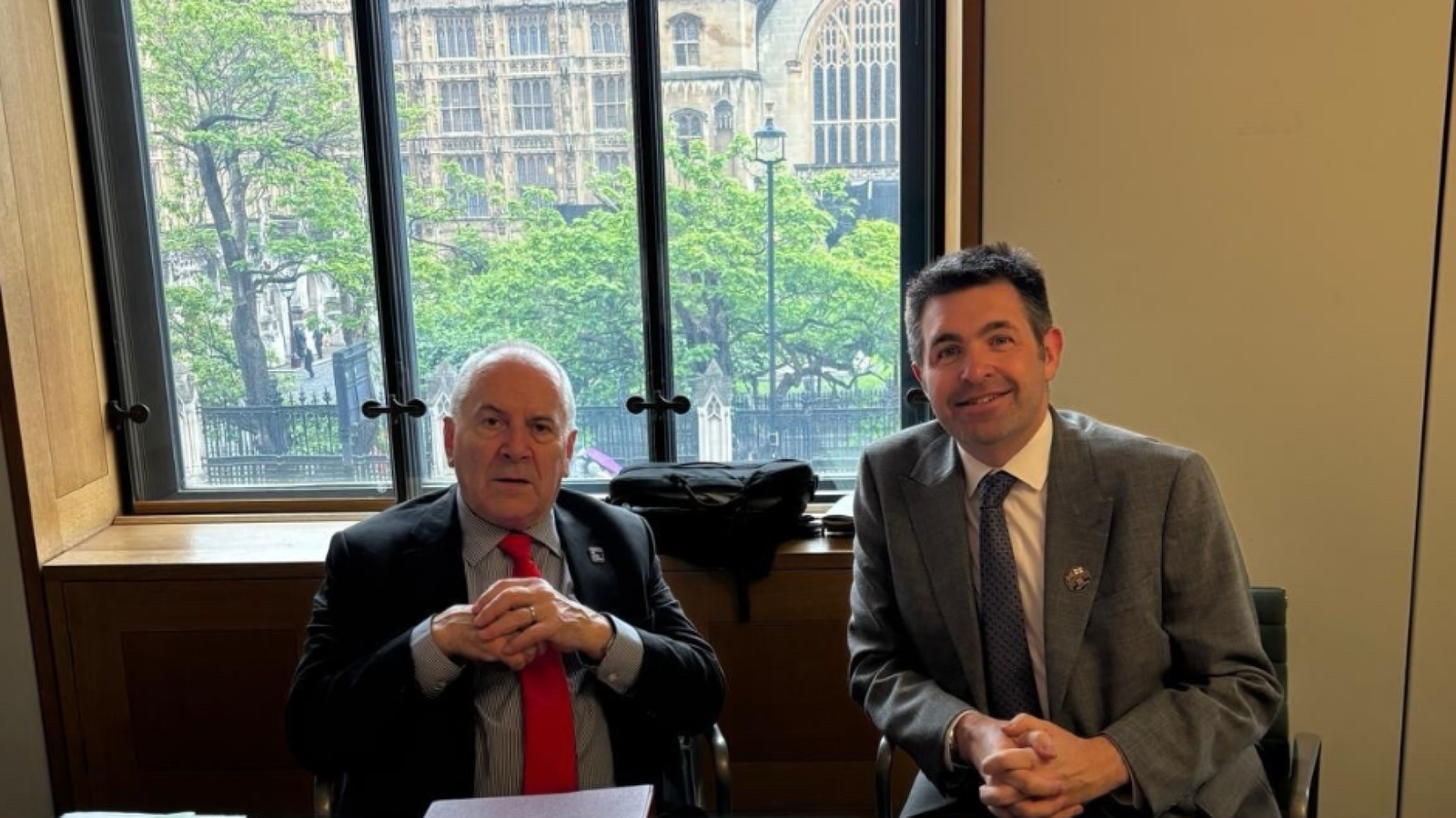 Shaun Davies MP with Rail Minister, Lord Hendy