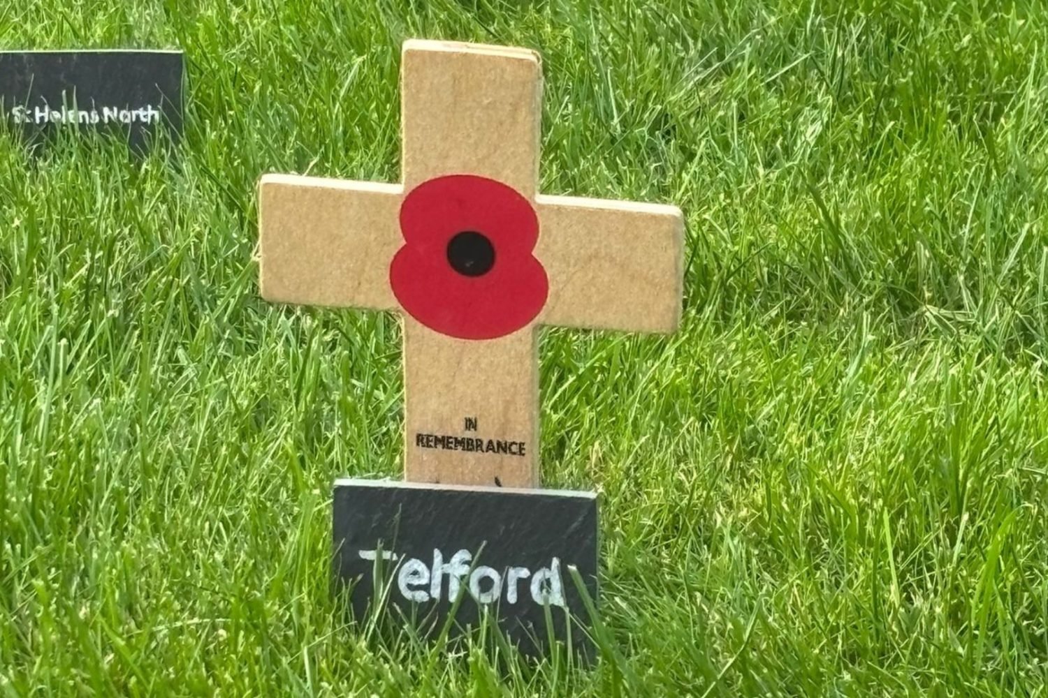Telford poppy cross in Parliament.