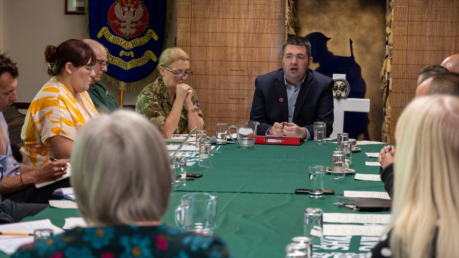 Shaun Davies, MP for Telford, hosting a Veteran Roundtable event